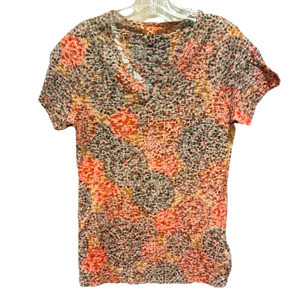 KAVIO! WOMENS‎ MULTICOLOR V-NECK T-SHIRT SIZE LARGE